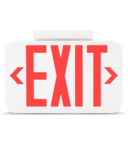 LFI Lights | Red Exit Sign | All LED | White Thermoplastic Housing